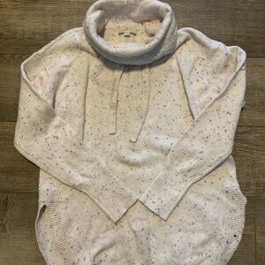 LOFT Multicolor Speckled Cowl Neck Sweater